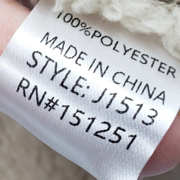 JODIFL Faux Shearling Vest Womens M Tan Cream Draped Open Front Sherpa Fur Lined - Picture 7 of 9